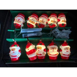 Wembley Old Fashion Santa Lights 10 Santa Claus Lights at 5 inches apart. Two AA